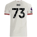 adidas Mens Liverpool Rio Ngumoha Authentic Away Jersey w/ EPL + No Room For Racsim Patches 26/27 (White)