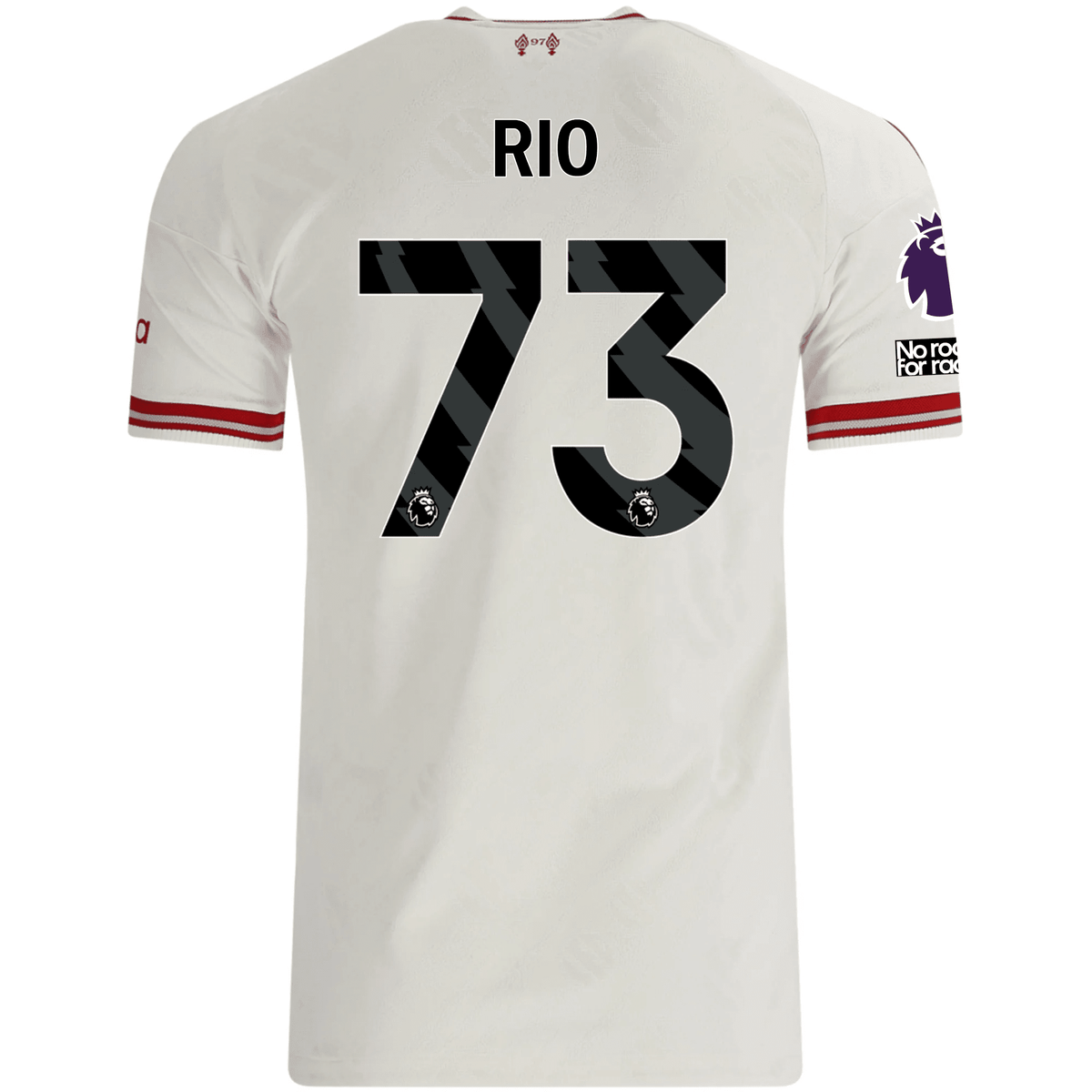 adidas Mens Liverpool Rio Ngumoha Authentic Away Jersey w/ EPL + No Room For Racsim Patches 26/27 (White) | SoccerWearhouse