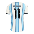 adidas Men's Lo Celso Argentina Match Authentic Player 2026 Home Jersey (White/Icy Blue)