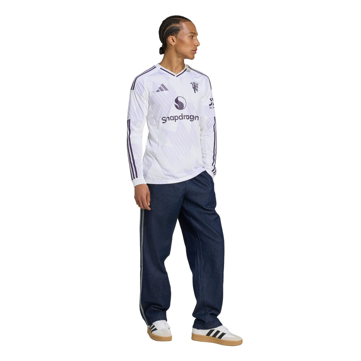 adidas Men's Manchester United 25/26 Long Sleeve Away Jersey (White) | SoccerWearhouse
