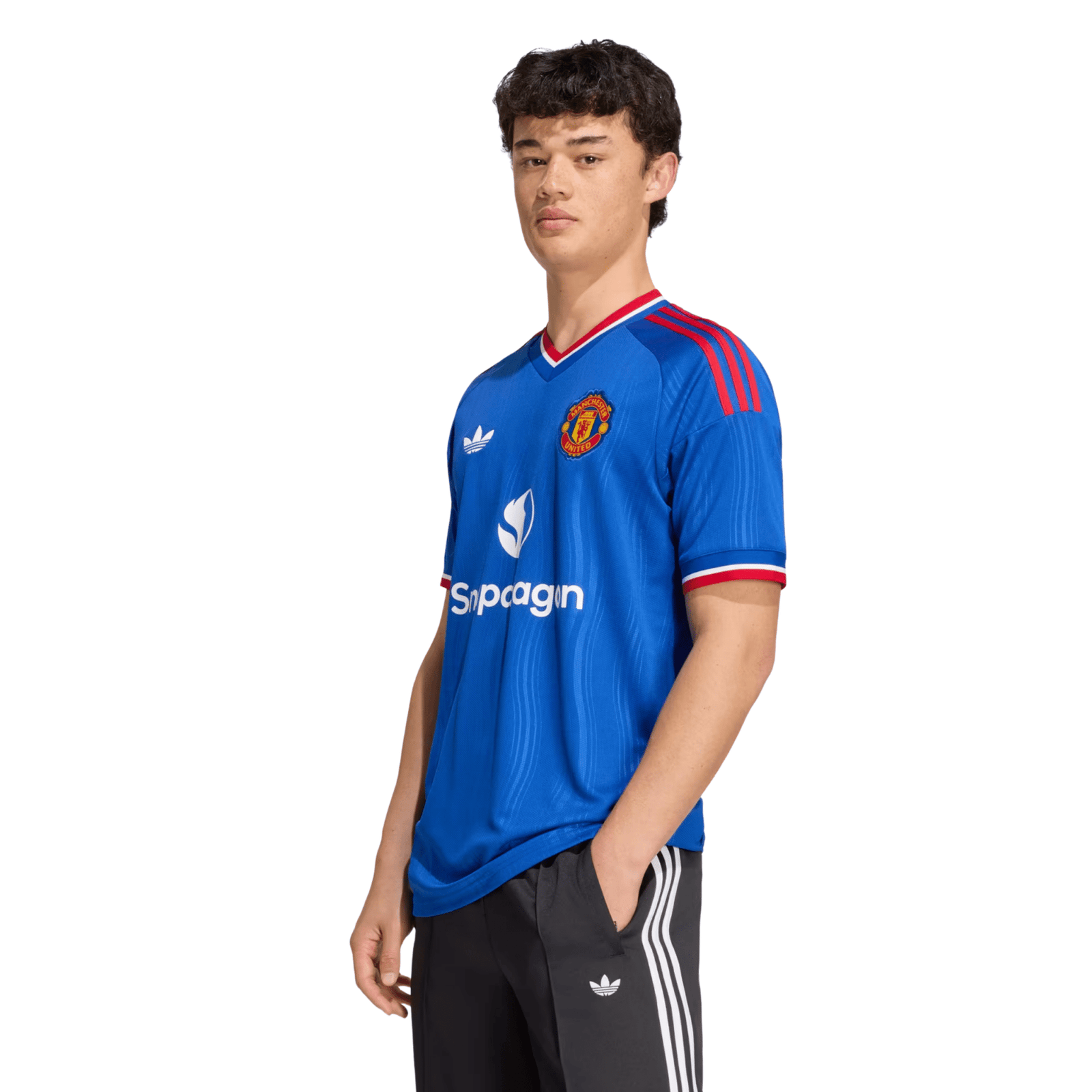 adidas Mens Manchester United Away Jersey 26/27 (Blue) | SoccerWearhouse