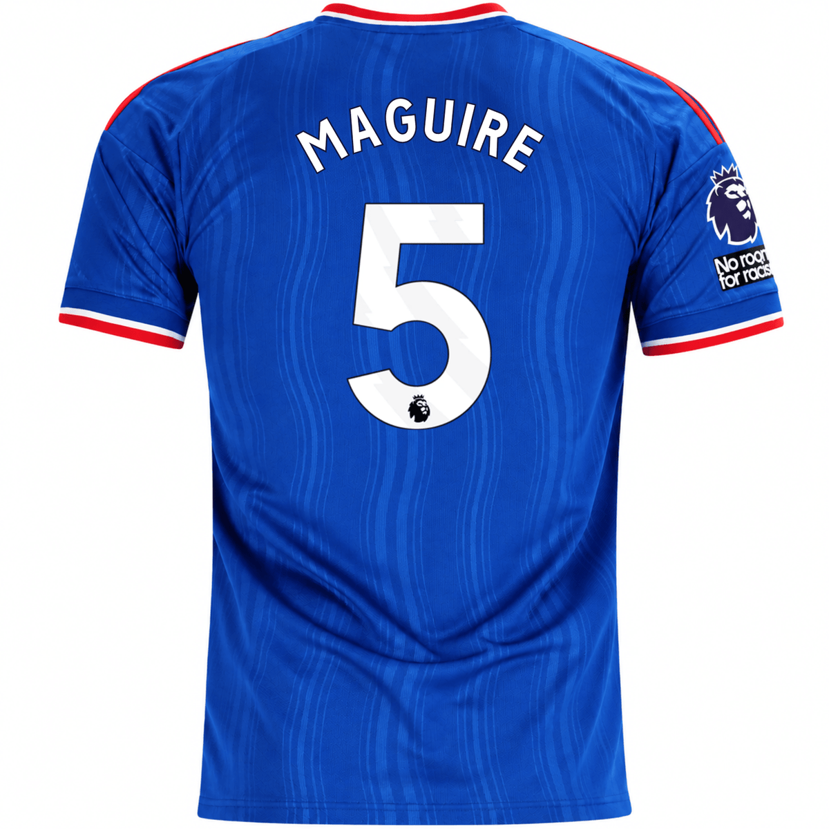 adidas Mens Manchester United Harry Maguire Away Jersey w/ EPL + No Room For Racism Patches 26/27 (Blue) | SoccerWearhouse