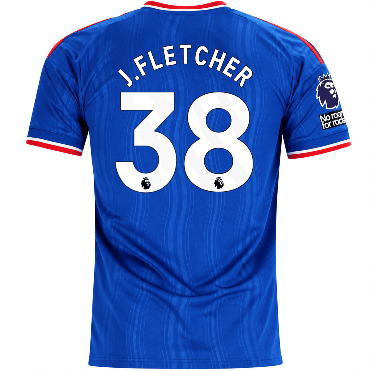 adidas Mens Manchester United Jack Fletcher Away Jersey w/ EPL + No Room For Racism Patches 26/27 (Blue) | SoccerWearhouse
