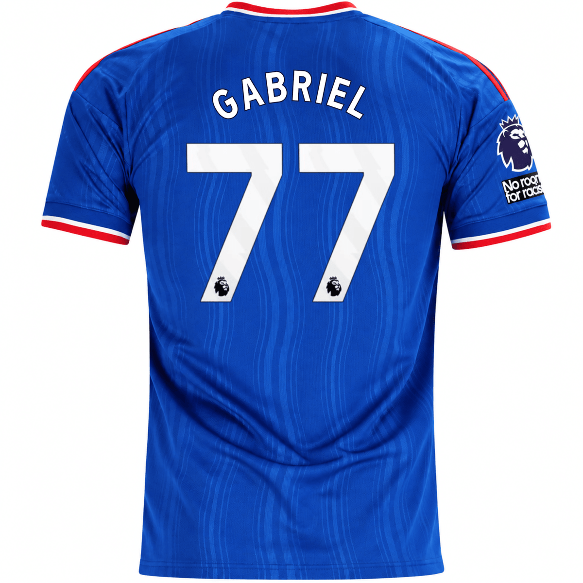 adidas Mens Manchester United JJ Gabriel Away Jersey w/ EPL + No Room For Racism Patches 26/27 (Blue) | SoccerWearhouse