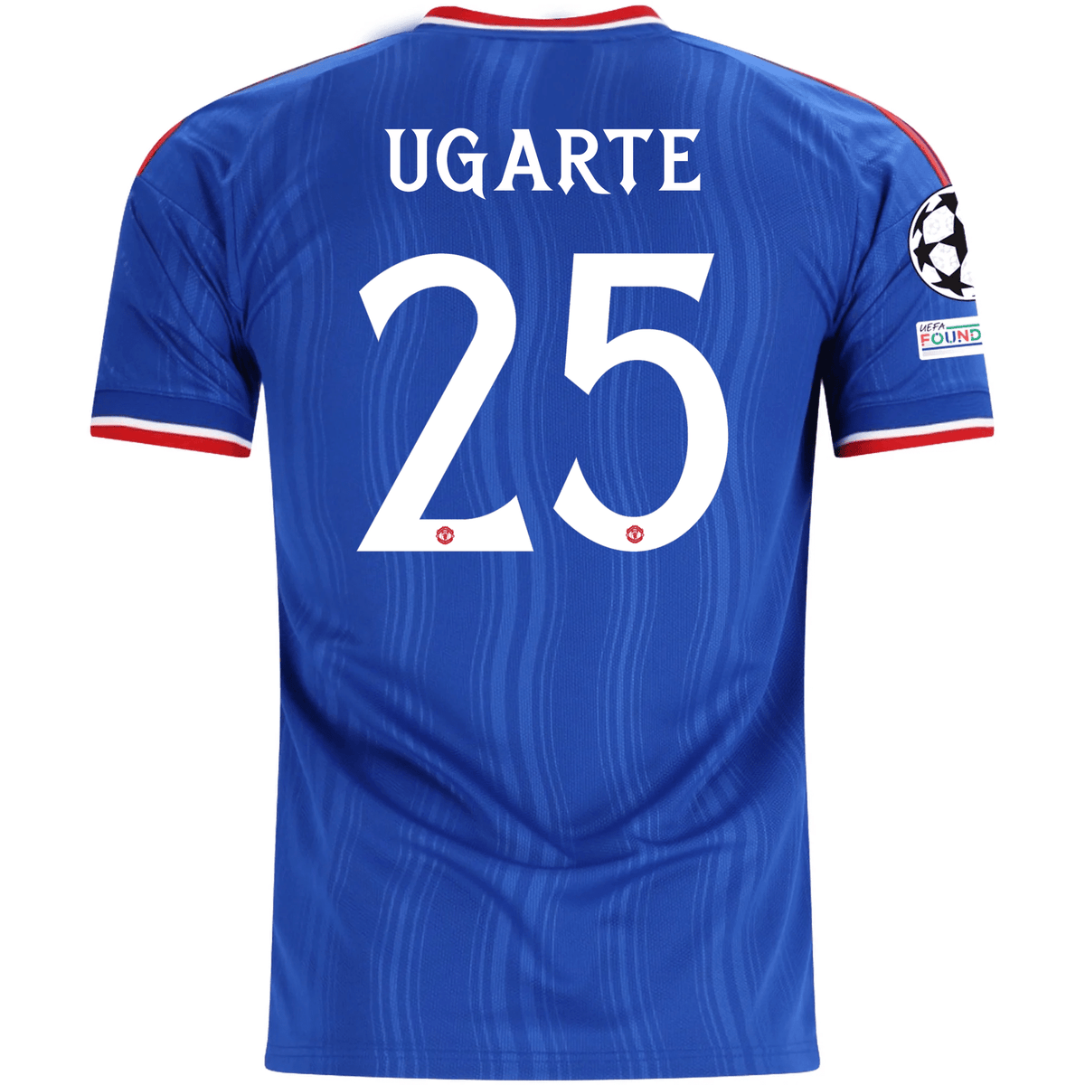 adidas Mens Manchester United Manuel Ugarte Away Jersey w/ Champions League Patches 26/27 (Blue) | SoccerWearhouse