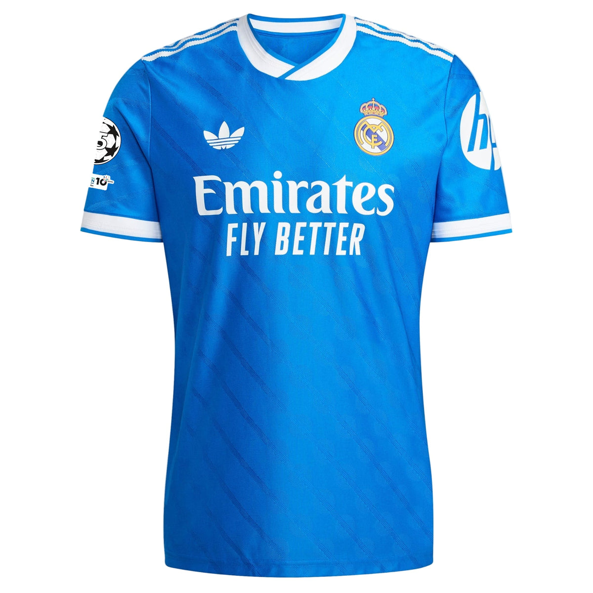 adidas Men's Mastantuono Real Madrid 25/26 Authentic Third Jersey w/ Champions League Patches (Blue) | SoccerWearhouse