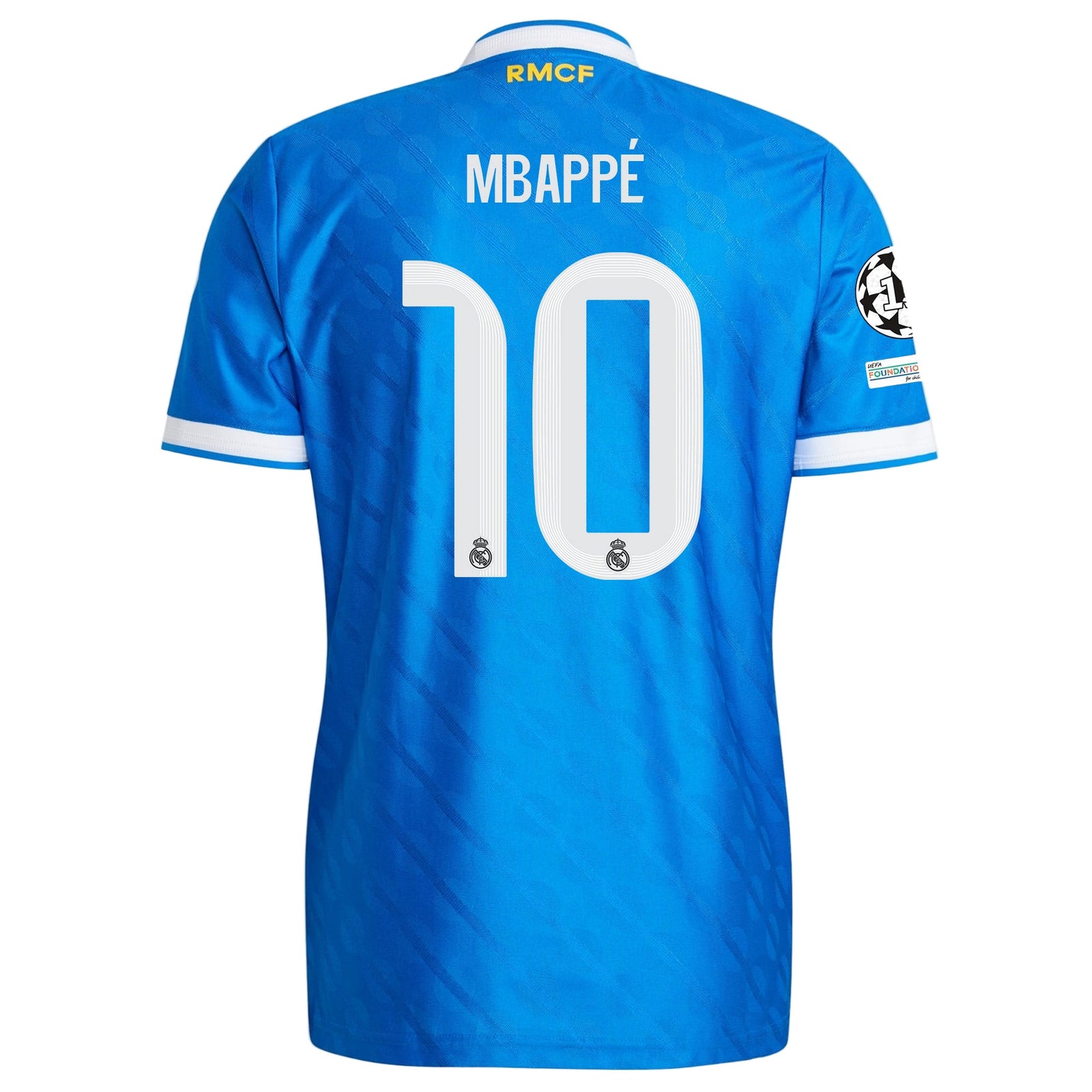 adidas Men's Mbappe Real Madrid 25/26 Authentic Third Jersey w/ Champions League Patches (Blue) | SoccerWearhouse