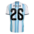adidas Men's Molina Argentina 2026 Home World Cup Jersey (White/Icey Light Blue)