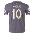 adidas Men's Real Madrid Authentic Luka Modric Third Jersey w/ Champions League Patches 24/25 (Charcoal)