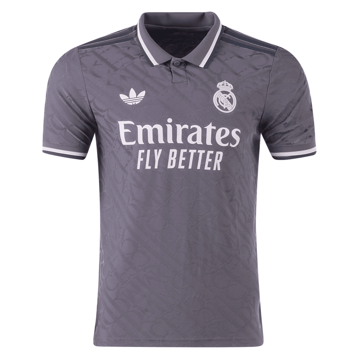adidas Men's Real Madrid Authentic Third Jersey 24/25 (Charcoal) | SoccerWearhouse