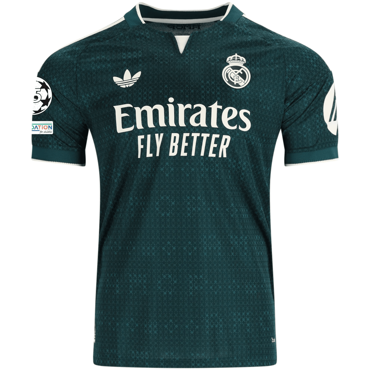 adidas Men's Real Madrid Jude Bellingham Match Authentic Away Jersey w/ Champions League Patches 26/27 (Green) | SoccerWearhouse