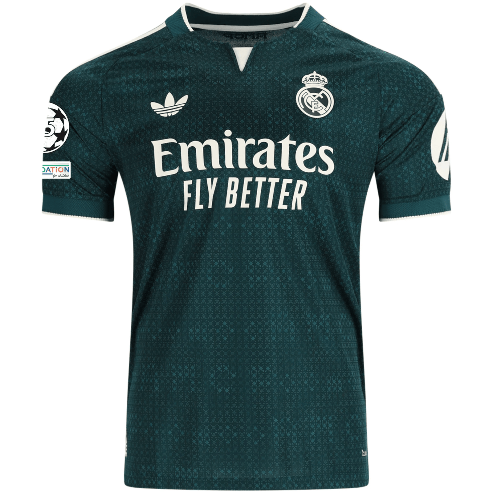 adidas Men's Real Madrid Yan Diomande Match Authentic Away Jersey w/ Champions League Patches 26/27 (Green) | SoccerWearhouse