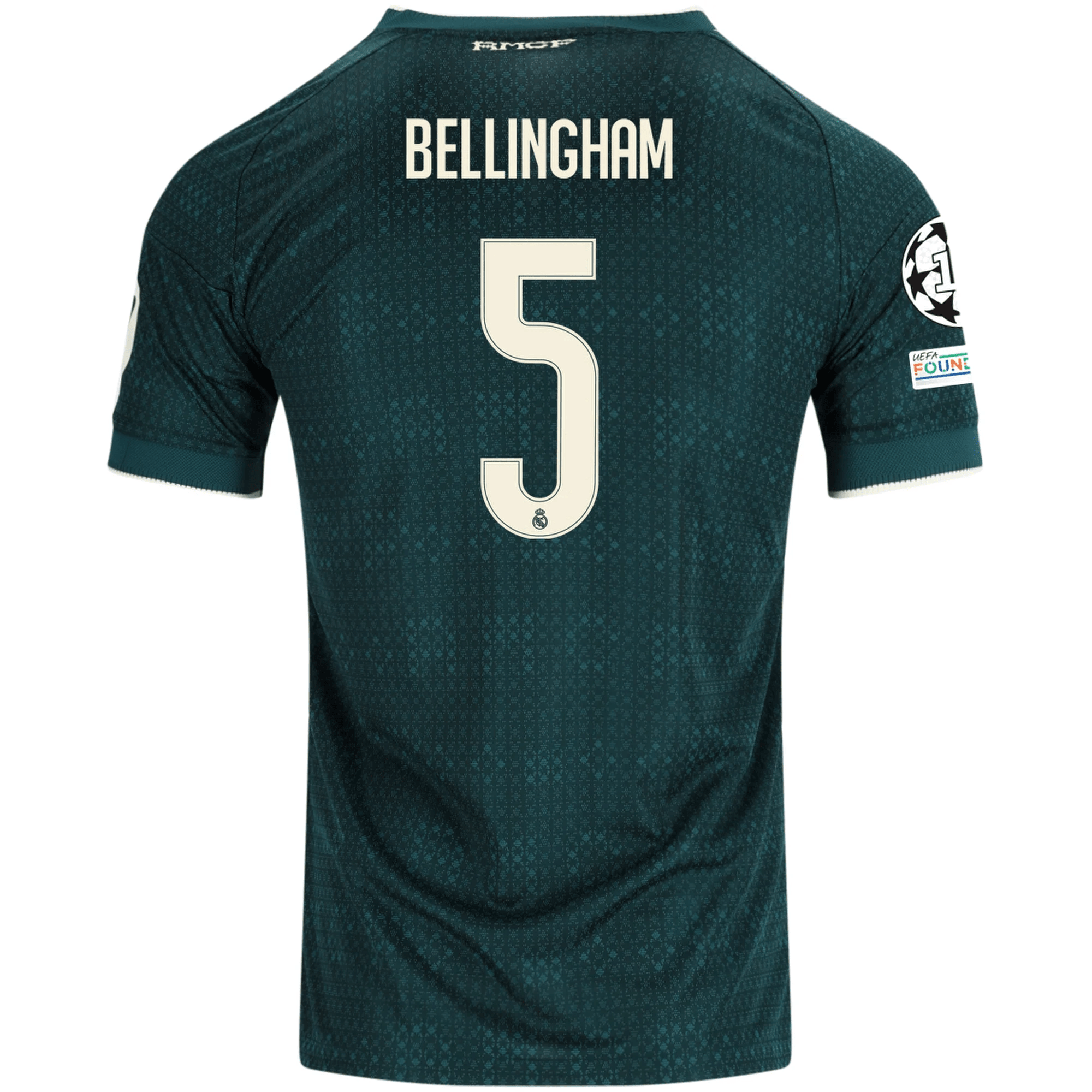 adidas Men's Real Madrid Jude Bellingham Match Authentic Away Jersey w/ Champions League Patches 26/27 (Green)