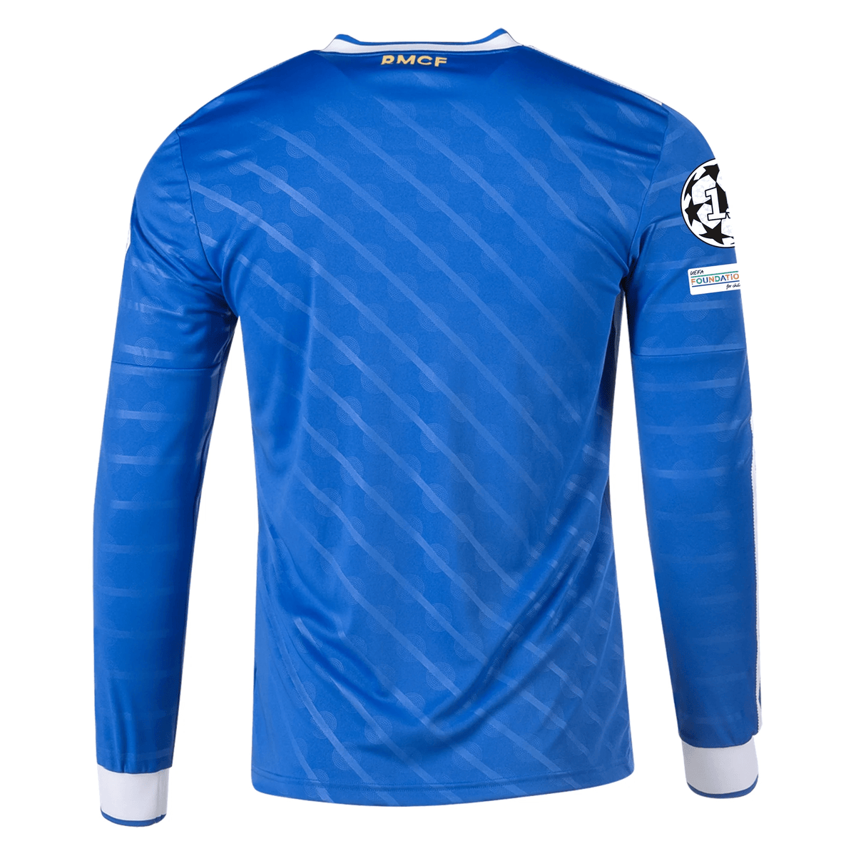 adidas Men's Real Madrid Long Sleeve Third Jersey w/ Champions League Patches 25/26 (Blue/White) | SoccerWearhouse