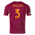 adidas Men's Roma Angeliño Home Jersey w/ Europa League Patches 25/26 (Burgundy)