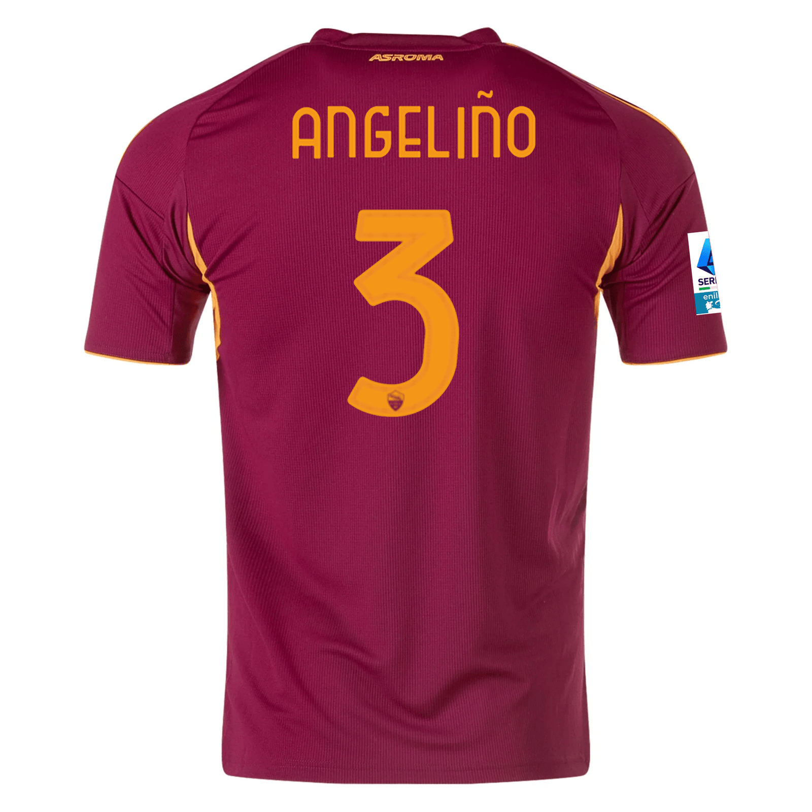 adidas Men's Roma Angeliño Home Jersey w/ Serie A Patch 25/26 (Burgundy) | SoccerWearhouse
