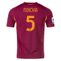 adidas Men's Roma Evan Ndicka Home Jersey w/ Serie A Patch 25/26 (Burgundy)