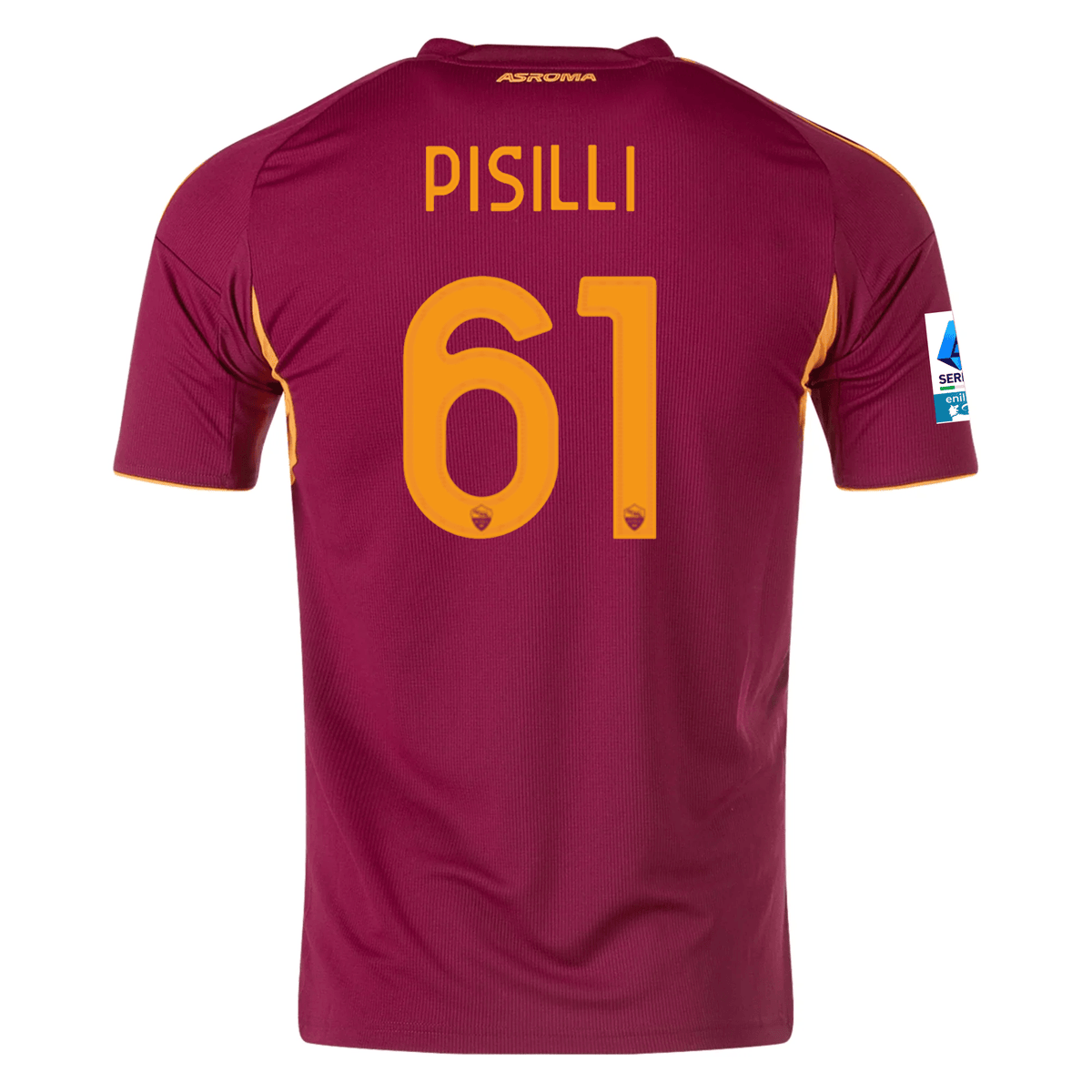 adidas Men's Roma Niccolò Pisilli Home Jersey w/ Serie A Patch 25/26 (Burgundy) | SoccerWearhouse