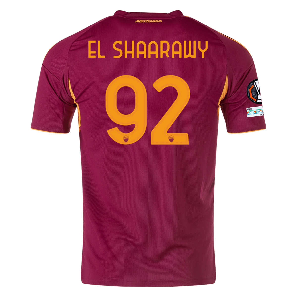 adidas Men's Roma Stephan El Shaarawy Home Jersey w/ Europa League Patches 25/26 (Burgundy) | SoccerWearhouse