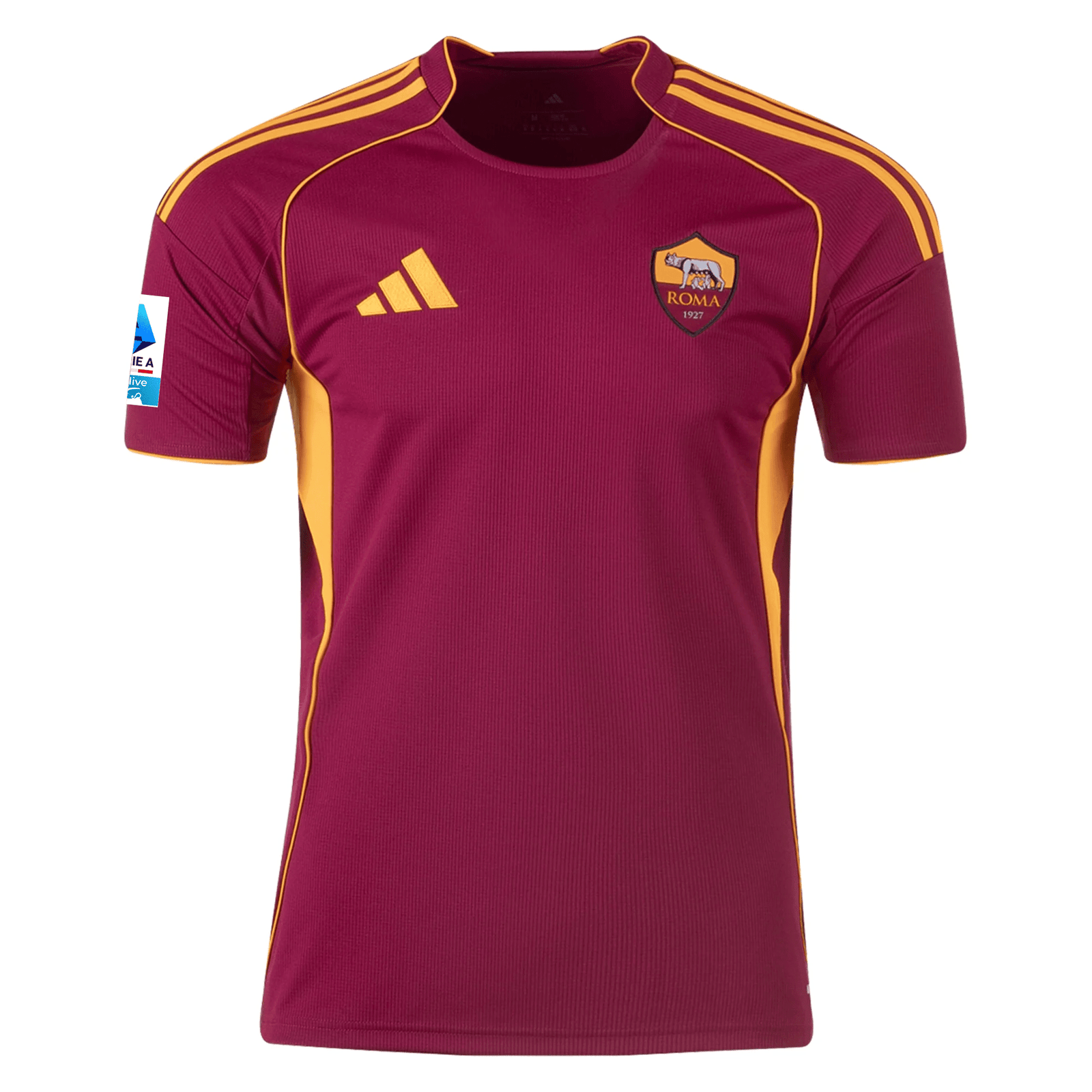 adidas Men's Roma Wesley França Home Jersey w/ Serie A Patch 25/26 (Burgundy) | SoccerWearhouse