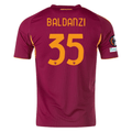 adidas Men's Roma Tommaso Baldanzi Home Jersey w/ Europa League Patches 25/26 (Burgundy)