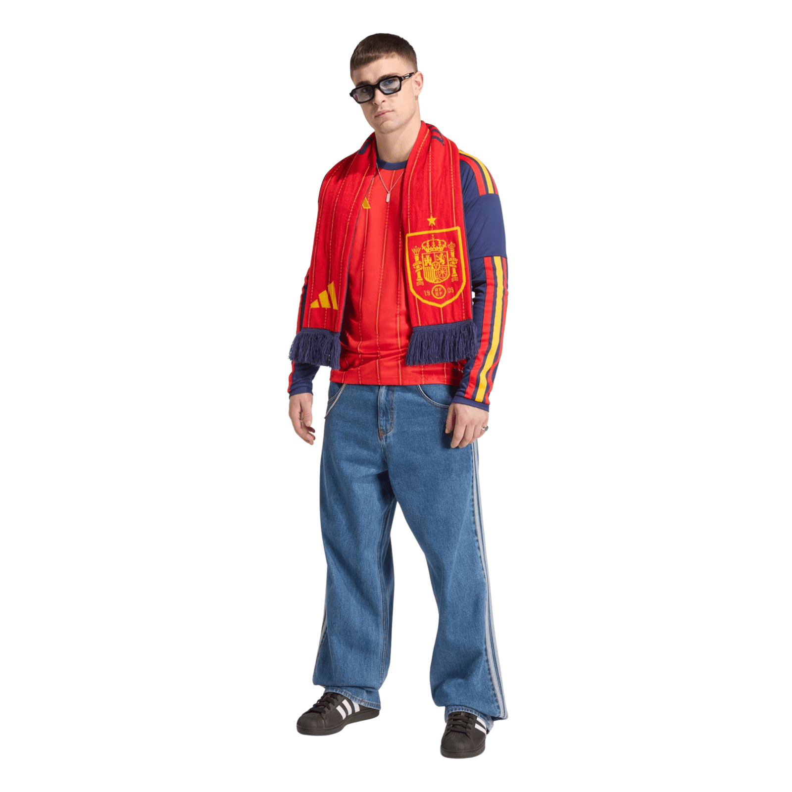 adidas Mens Spain 2026 Long Sleeve Home Jersey (Vivid Red) | SoccerWearhouse