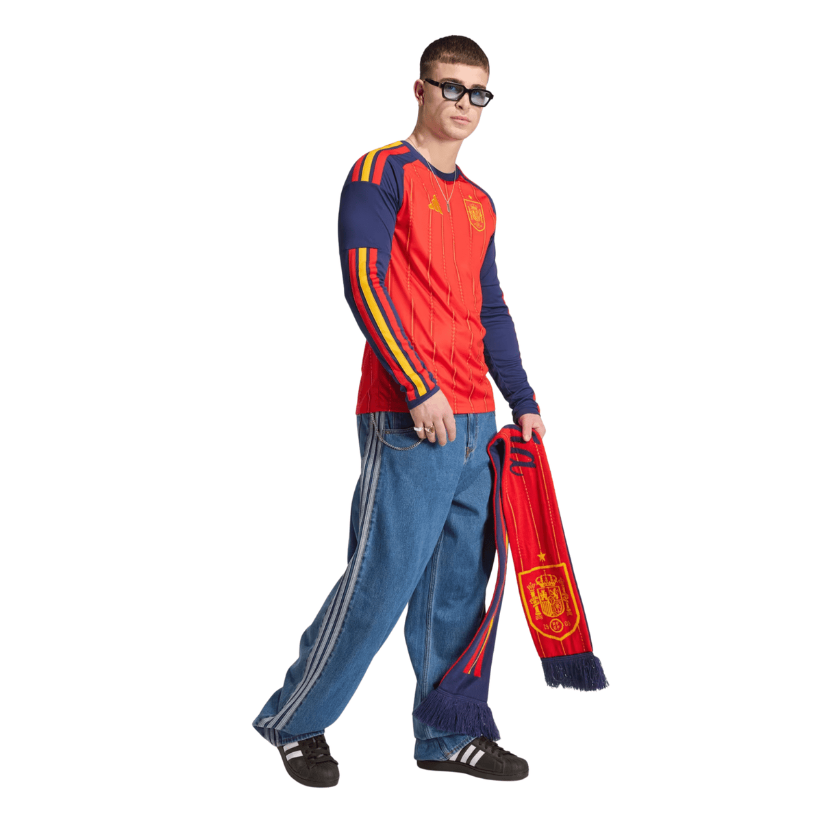 adidas Mens Spain 2026 Long Sleeve Home Jersey (Vivid Red) | SoccerWearhouse
