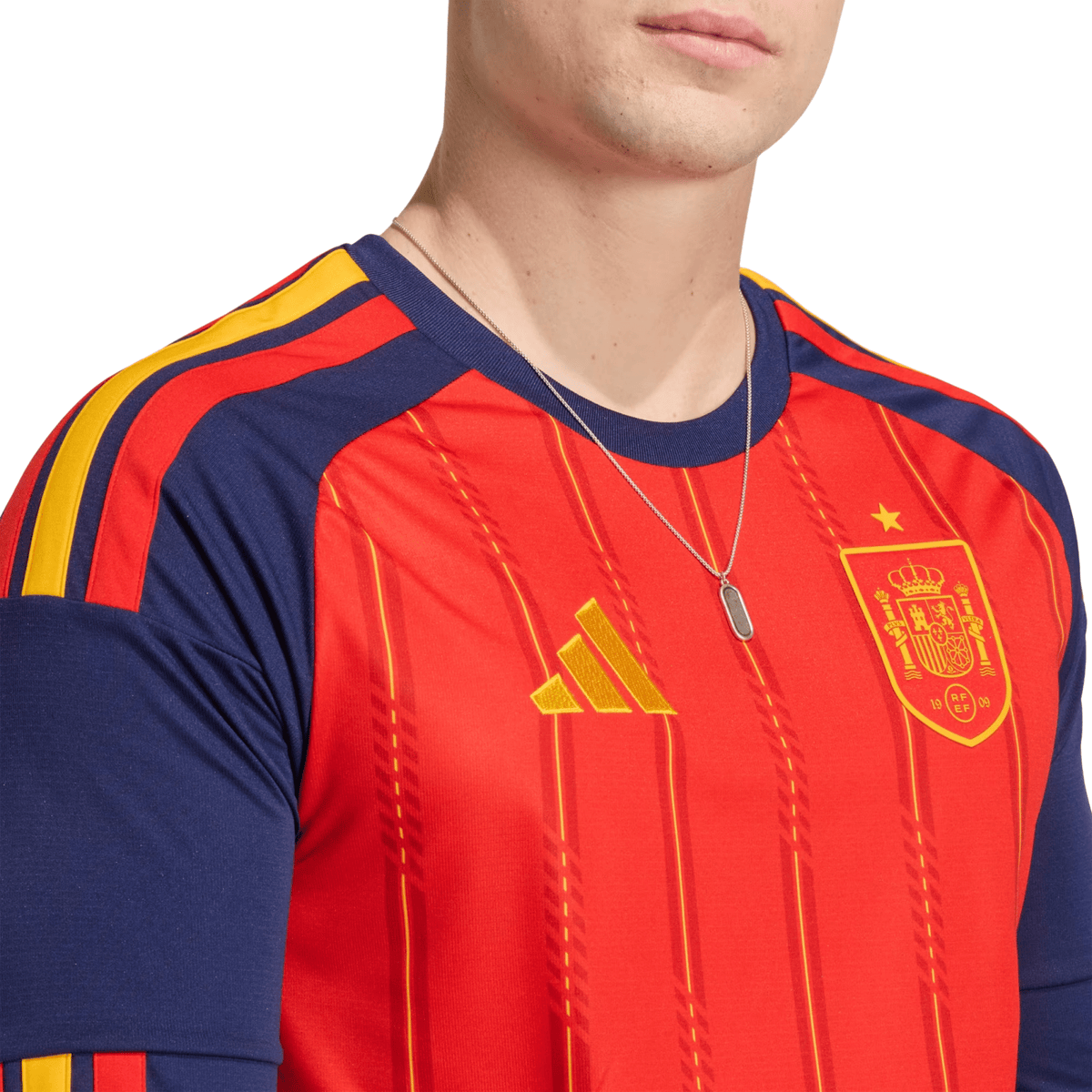 adidas Mens Spain 2026 Long Sleeve Home Jersey (Vivid Red) | SoccerWearhouse