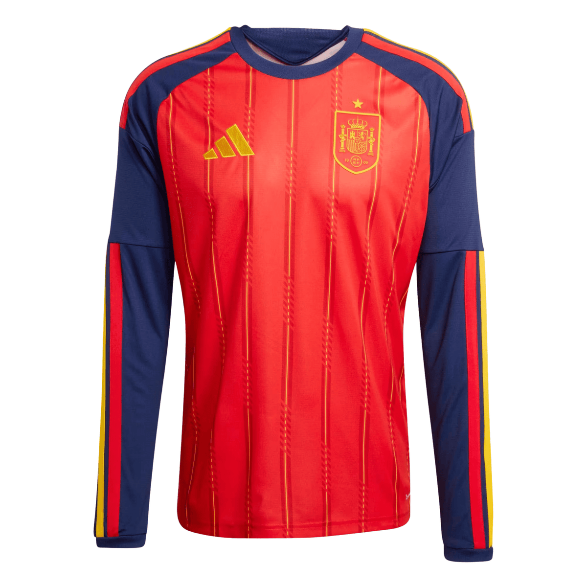 adidas Mens Spain 2026 Long Sleeve Home Jersey (Vivid Red) | SoccerWearhouse