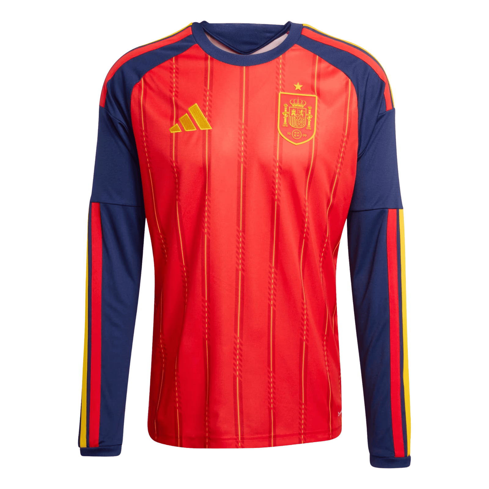 adidas Mens Spain 2026 Long Sleeve Home Jersey (Vivid Red) | SoccerWearhouse