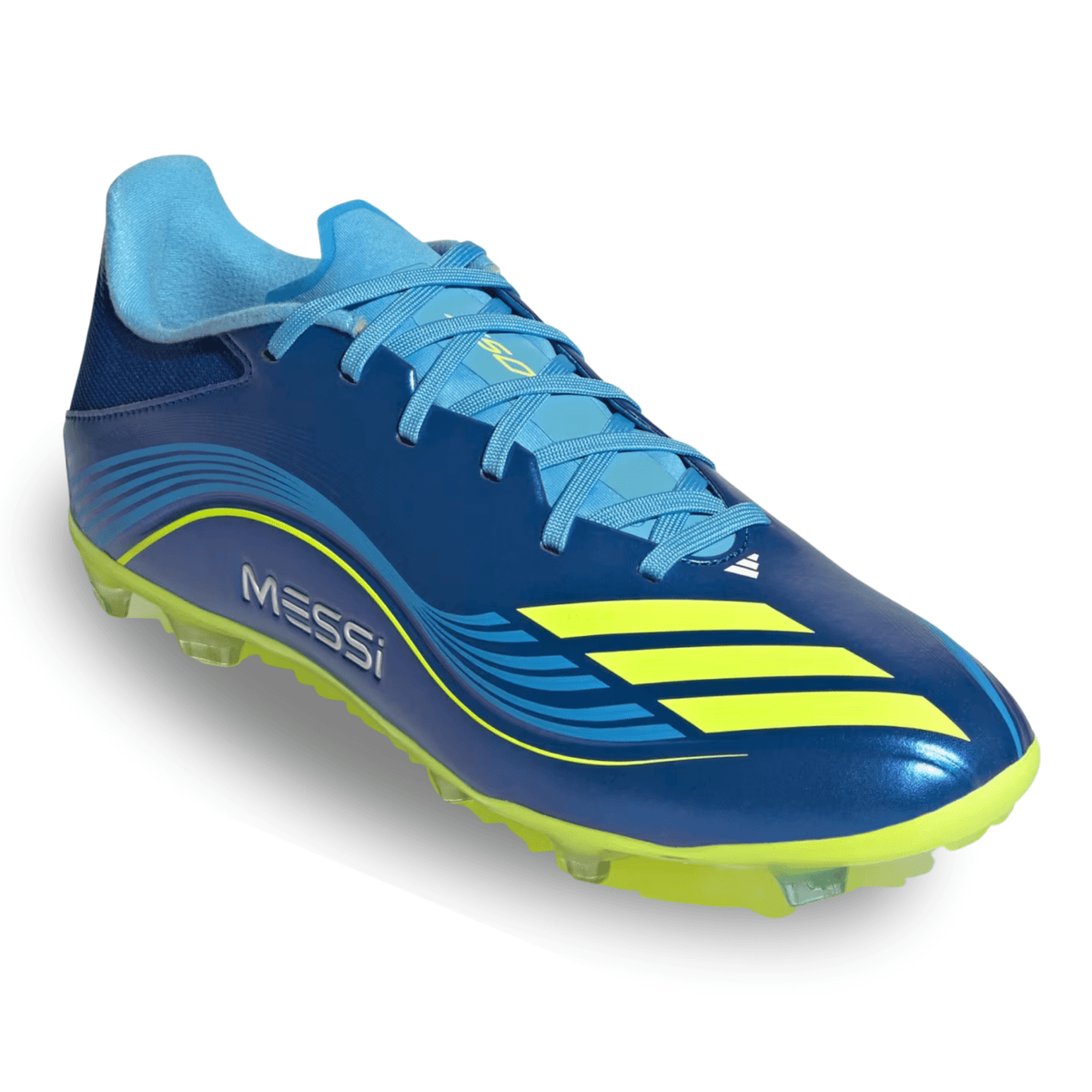 adidas Messi F50 League Firm Ground/Multi Ground Soccer Cleats (Royal Blue/Solar Yellow) | SoccerWearhouse