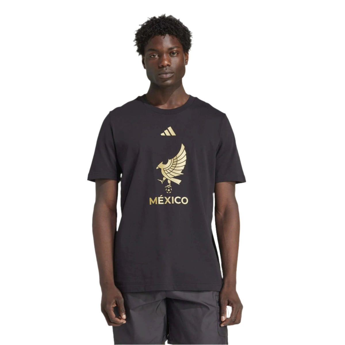 adidas Mexico 2025 DNA T-Shirt (Black/Gold) | SoccerWearhouse
