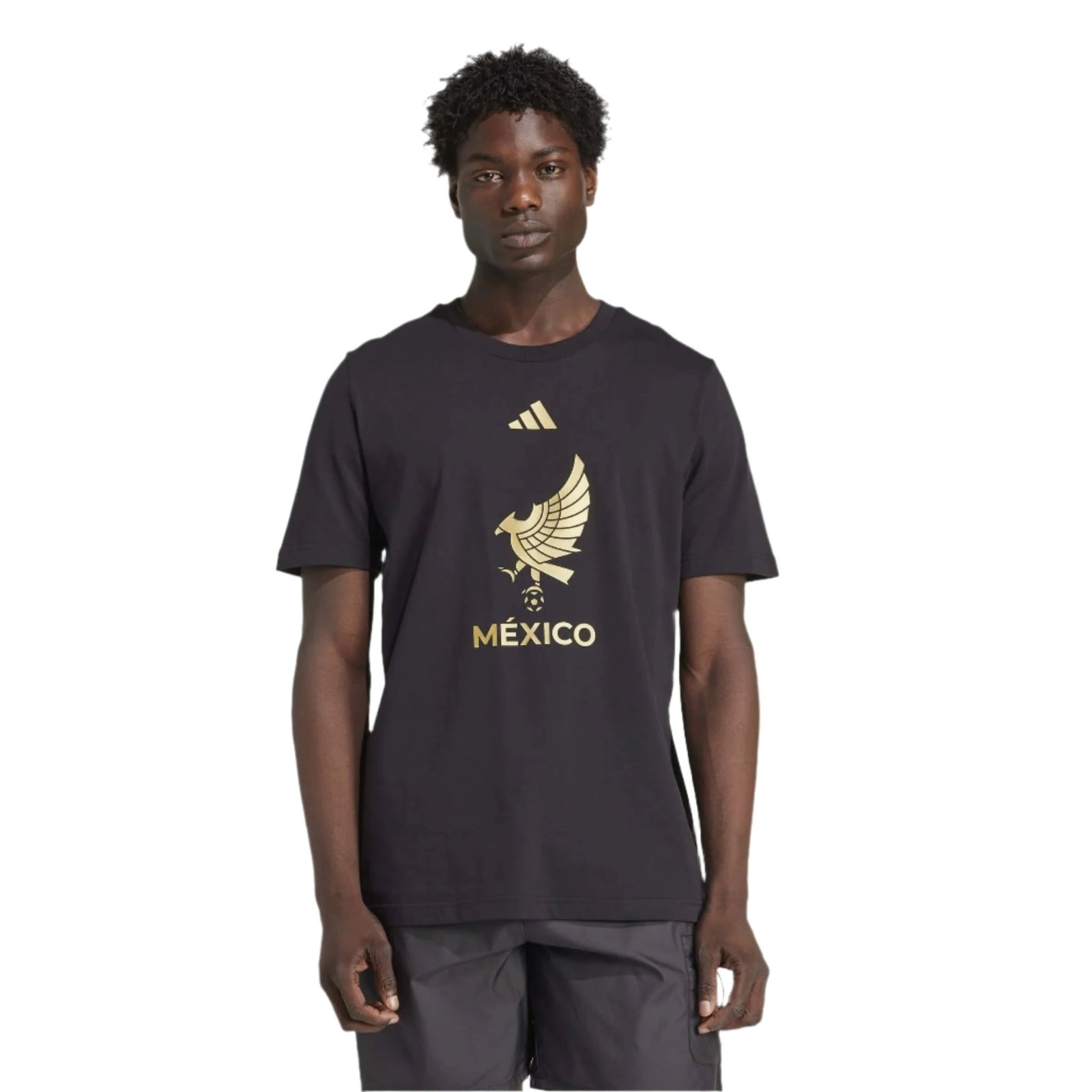 adidas Mexico 2025 DNA T-Shirt (Black/Gold) | SoccerWearhouse