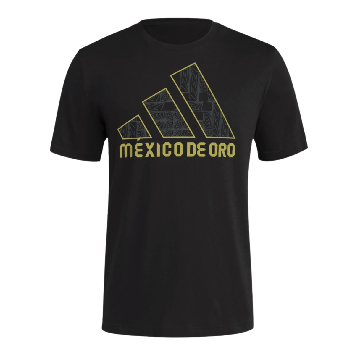 adidas Mexico 25/25 Logo T-Shirt (Black/Gold) | SoccerWearhouse