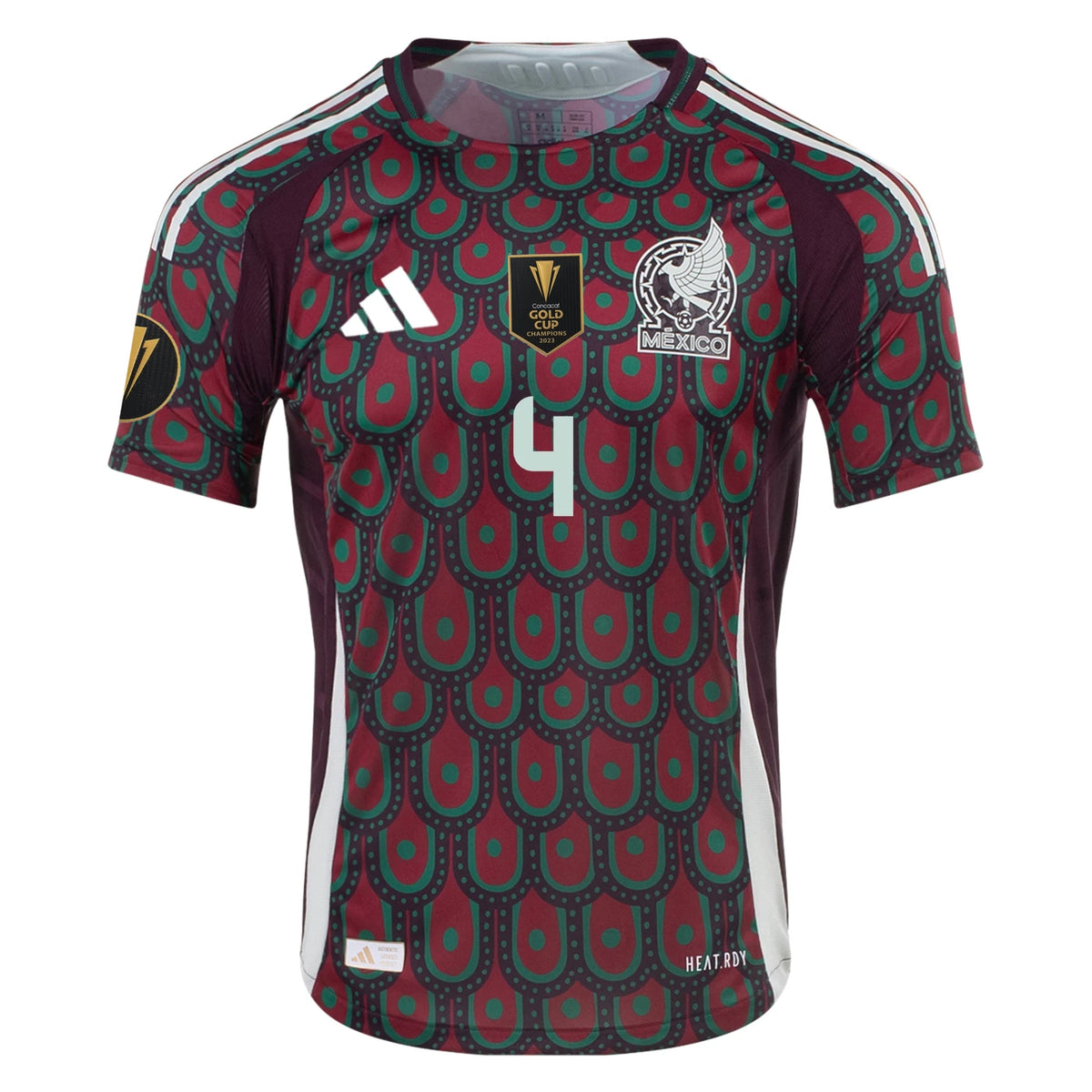 adidas Mexico Authentic Edson Álvarez Home Jersey 24/25 w/ Gold Cup 2025 Patchse (Multicolor) | SoccerWearhouse