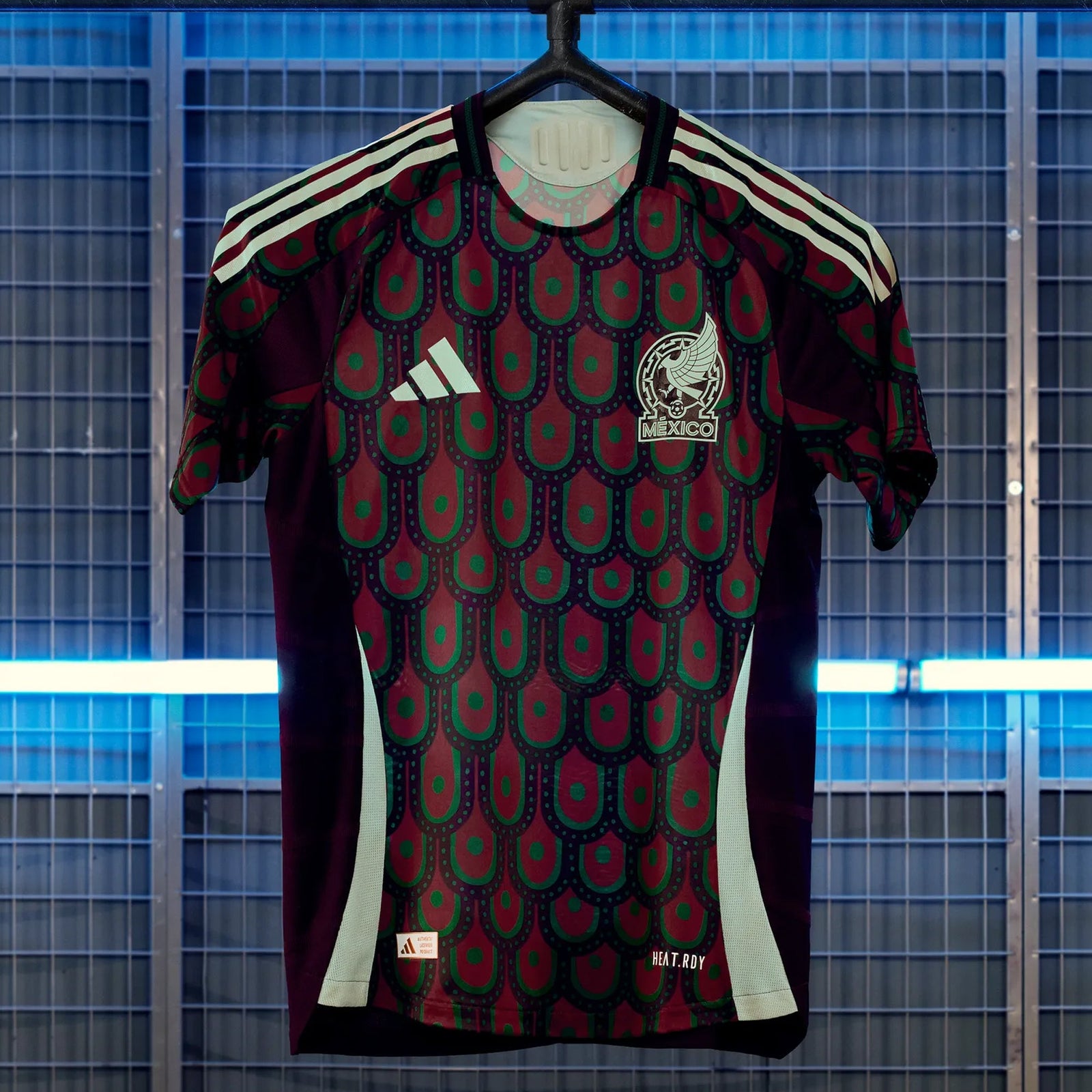 adidas Mexico Authentic Home Jersey 24/25 w/ Gold Cup 2025 Patches (Multicolor) | SoccerWearhouse