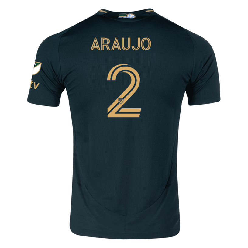 adidas Miguel Araujo Portland Timbers Authentic Home Jersey w/ MLS &amp; Apple Patch 25/26 (Green/Gold) | SoccerWearhouse