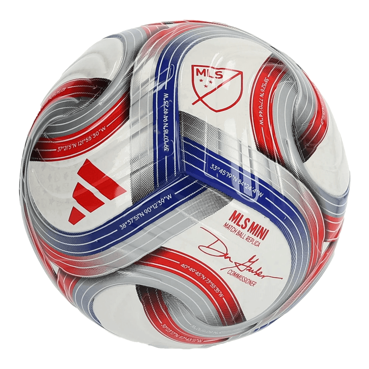 adidas MLS 2026 Mini Ball (White/Red/Blue) | SoccerWearhouse