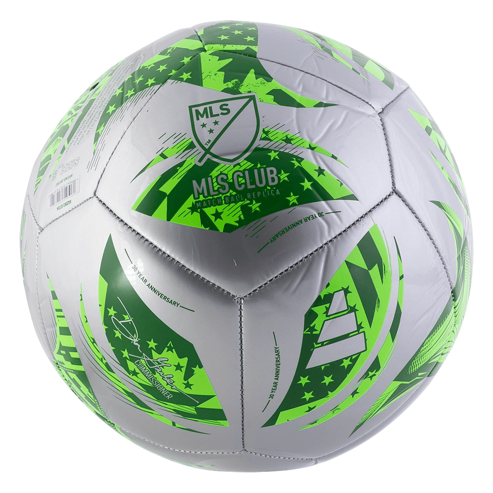 adidas MLS Club Ball 2025 (Silver Metallic/Green) | SoccerWearhouse