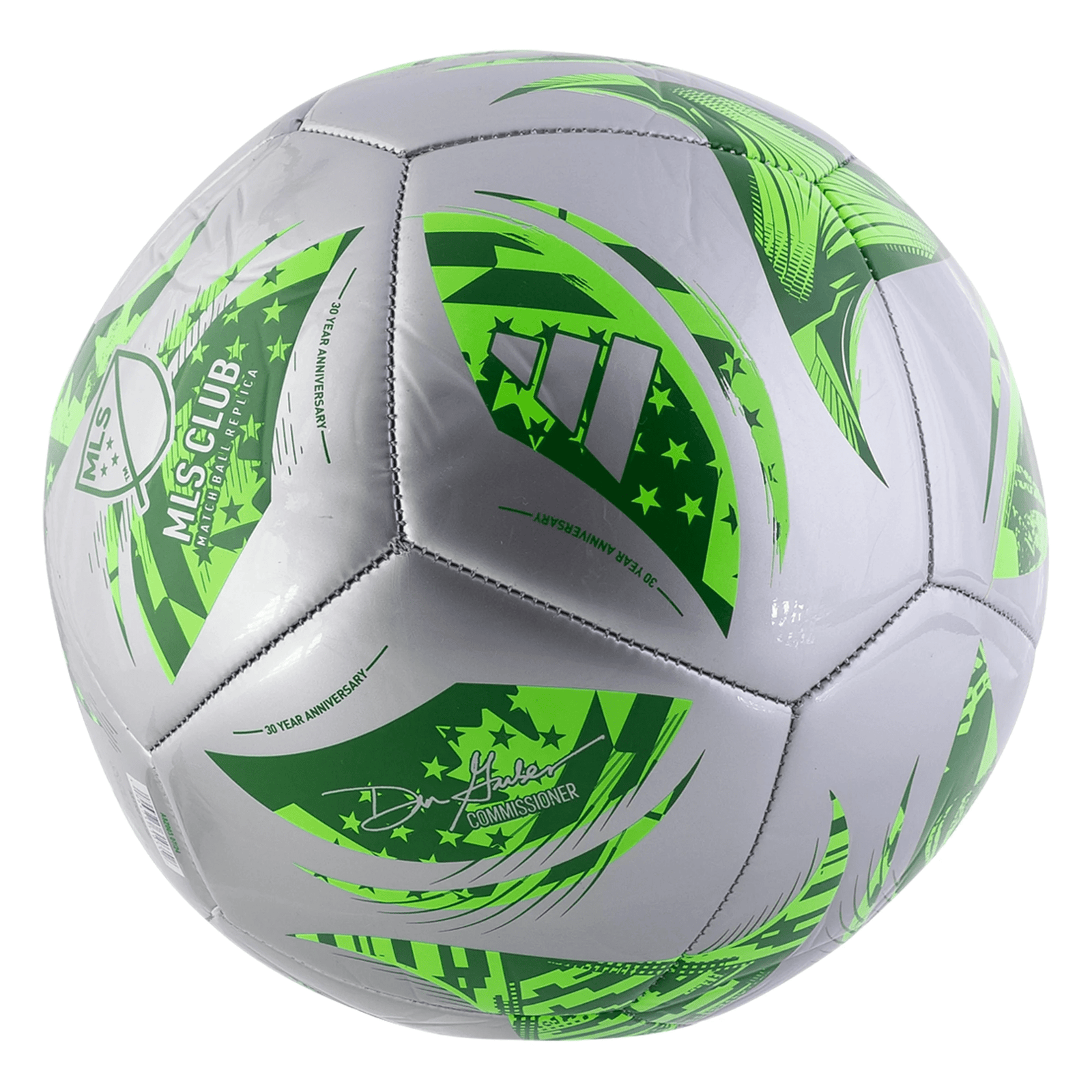 adidas MLS Club Ball 2025 (Silver Metallic/Green) | SoccerWearhouse