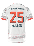 adidas Muller Authentic Away Jersey 25/26 w/ Sponsor + Meister Bundesliga Patch (White/Red)