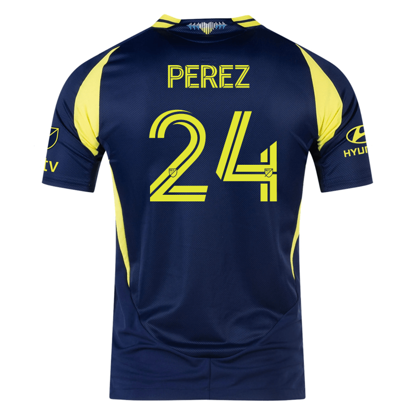 adidas Nashville Authentic Jonathan Pérez Away Jersey w/ MLS + Apple TV 25/26 (Tena Blue) | SoccerWearhouse