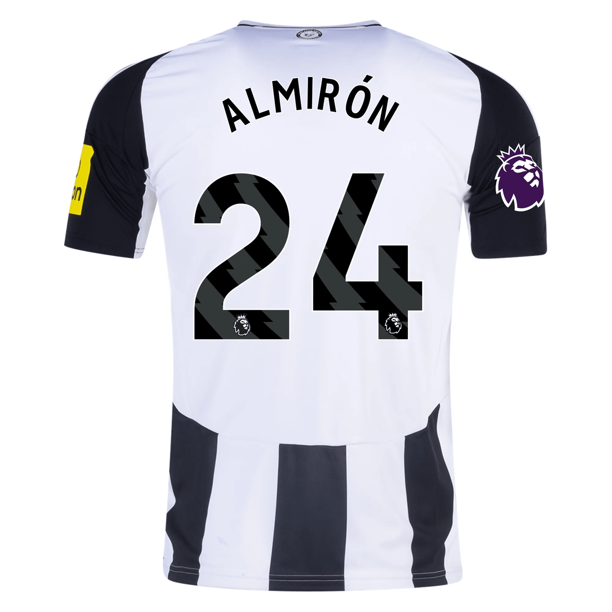 adidas Newcastle United Miguel Almirón Home Jersey w/ EPL Patch 24/25 (Black/White) | SoccerWearhouse