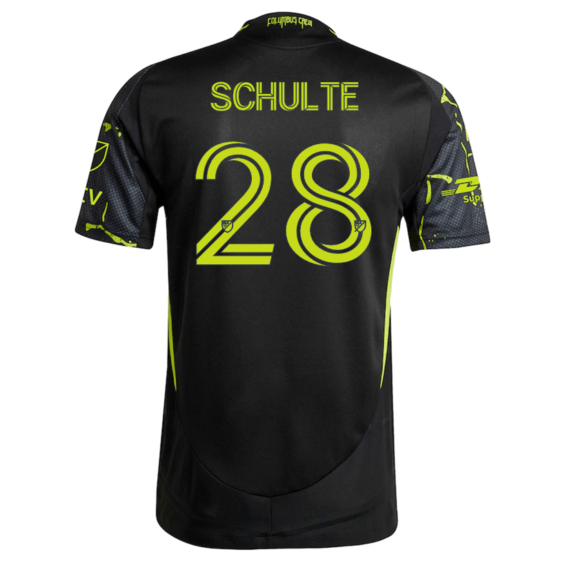 adidas Patrick Schulte Columbus Crew Authentic Away Jersey w/ MLS Patches 25/26 (Black/Yellow) | SoccerWearhouse