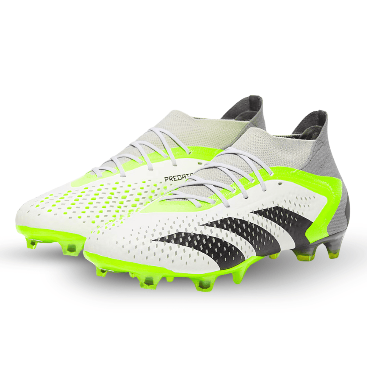 adidas Predator Accuracy.1 Firm Ground Soccer Cleats (White/Core Black/Lucid Lemon) | SoccerWearhouse