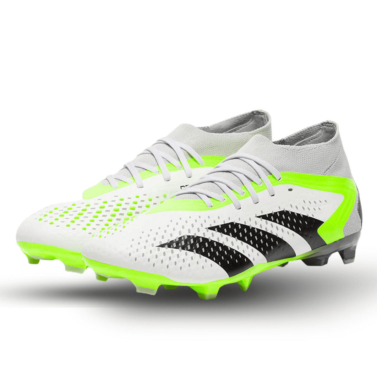 adidas Predator Accuracy.2 Firm Ground Soccer Cleats (White/Core Black/Lucid Lemon) | SoccerWearhouse