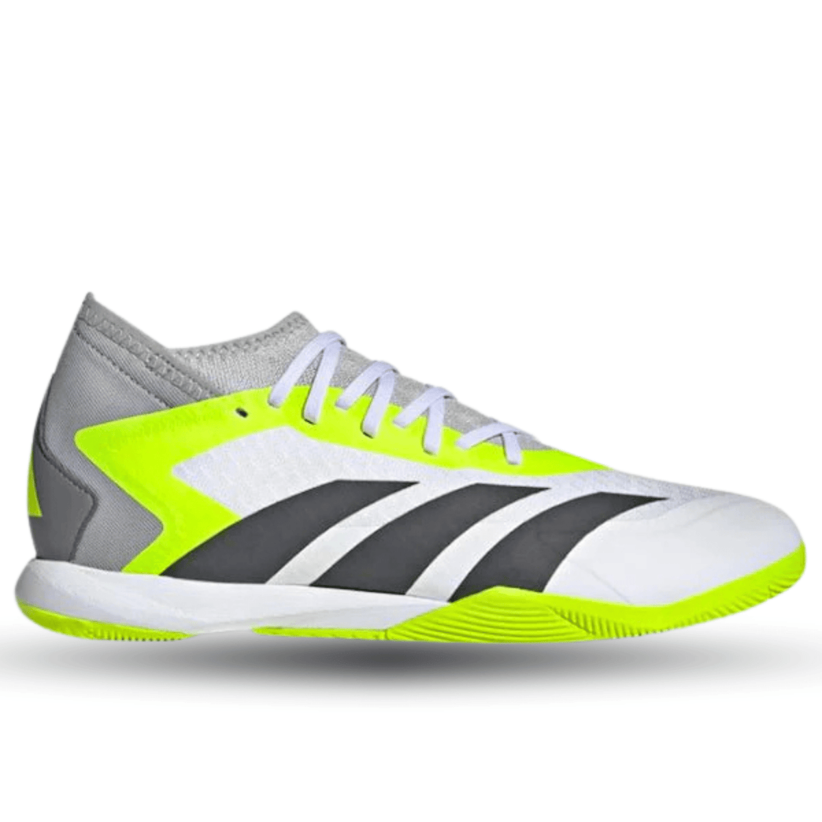 adidas Predator Accuracy.3 Indoor Soccer Shoes (White/Lucid Lemon) | SoccerWearhouse