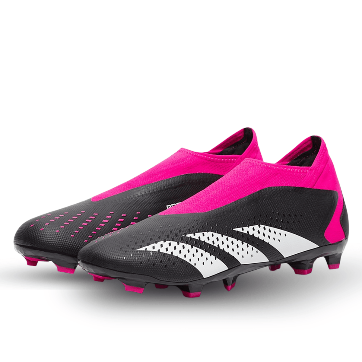 adidas Predator Accuracy.3 Laceless Firm Ground Soccer Cleats GW4597 (Core Black/Team Shock Pink) | SoccerWearhouse