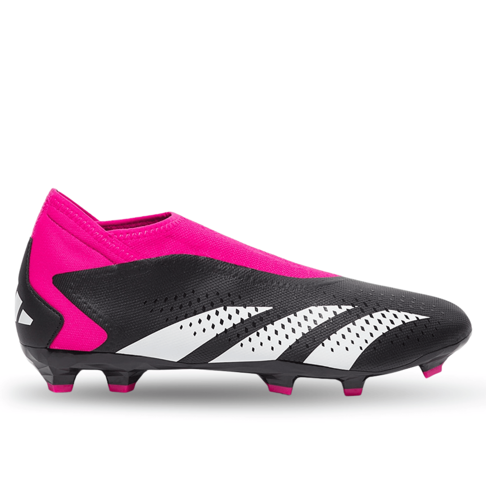 adidas Predator Accuracy.3 Laceless Firm Ground Soccer Cleats GW4597 (Core Black/Team Shock Pink) | SoccerWearhouse