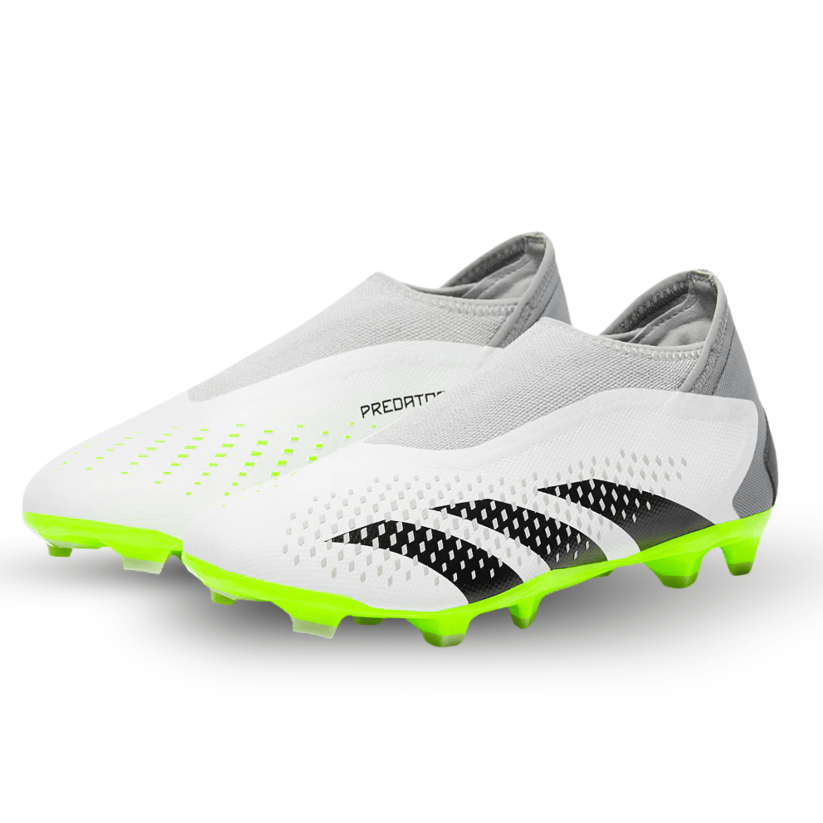 adidas Predator Accuracy.3 LL Laceless Firm Ground Soccer Cleats (White/Lucid Lemon) | SoccerWearhouse